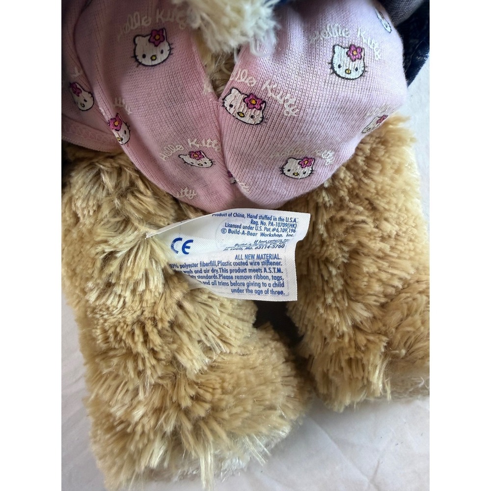 Build‎ A Bear Workshop Bunny Plush White Shirt Denim Skirt Hello Kitty Underwear - Picture 10 of 11